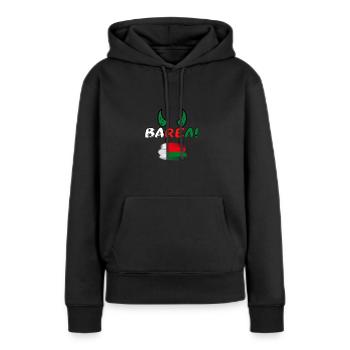 Team Madagascar - Barea de Madagascar - Sweat à capuche Premium bio Femme - noir - Devant - Julia (174cm)