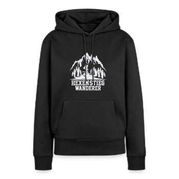 Hexenstieg Wanderer - Frauen Premium Bio Hoodie - Schwarz - Vorne - Julia (174cm)