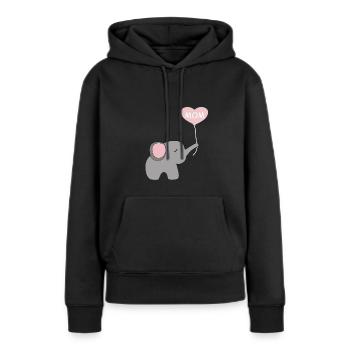 Elephant with Heart MOM - Women’s Premium Organic Hoodie - black - Front - Julia (174cm)