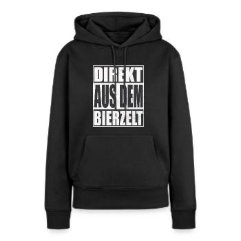 Direkt aus dem Bierzelt - Frauen Premium Bio Hoodie - Schwarz - Vorne - Julia (174cm)