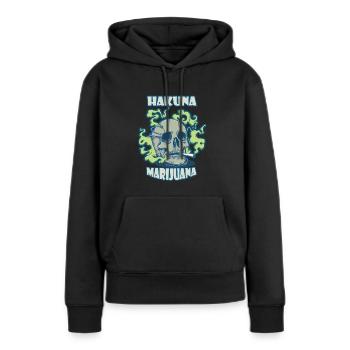 Hakuna Marijuana Drôle De Weed Fumer Pothead THC - Sweat à capuche Premium bio Femme - noir - Devant - Julia (174cm)