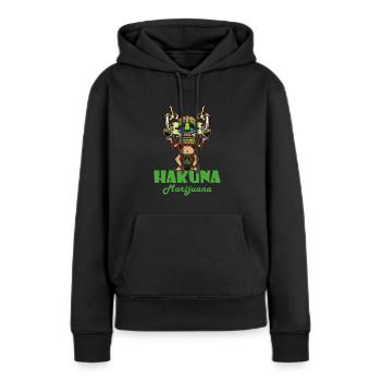 Hakuna Marijuana Drôle De Weed Fumer Pothead THC - Sweat à capuche Premium bio Femme - noir - Devant - Julia (174cm)
