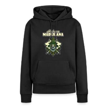 Hakuna Marijuana Drôle De Weed Fumer Pothead THC - Sweat à capuche Premium bio Femme - noir - Devant - Julia (174cm)