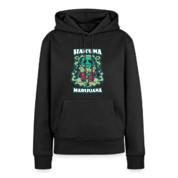 Hakuna Marijuana Drôle De Weed Fumer Pothead THC - Sweat à capuche Premium bio Femme - noir - Devant - Julia (174cm)