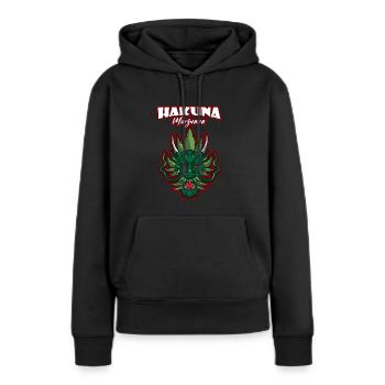 Hakuna Marijuana Drôle De Weed Fumer Pothead THC - Sweat à capuche Premium bio Femme - noir - Devant - Julia (174cm)