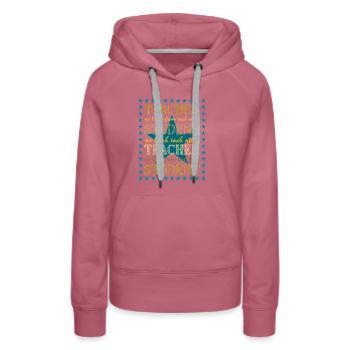Enseignant Étudiant Nous enseignons Nous apprenons Gold Text Star - Sweat à capuche Premium bio Femme - mauve - Devant - Isabella (175cm)