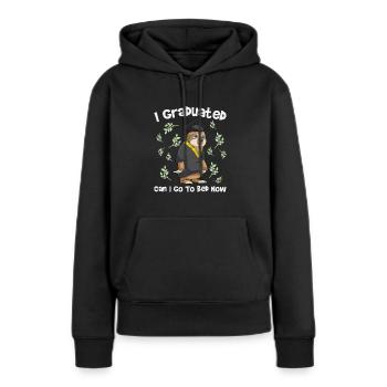 Graduation Quote Sloth Highschool Graduate - Frauen Premium Bio Hoodie - Schwarz - Vorne - Julia (174cm)