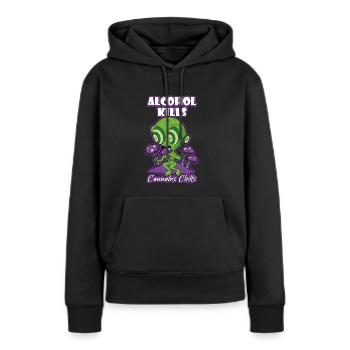 L’alcool tue les frissons du cannabis Fumer de l’herbe Pothead - Sweat à capuche Premium bio Femme - noir - Devant - Julia (174cm)