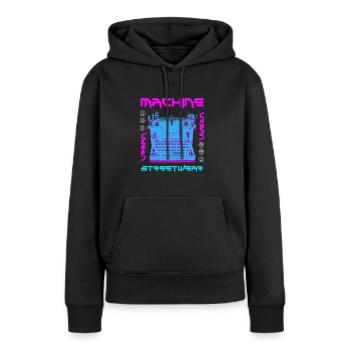Machine Streetwear - Frauen Premium Bio Hoodie - Schwarz - Vorne - Julia (174cm)