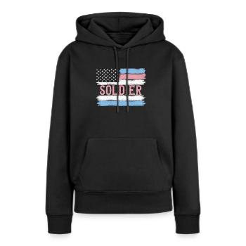 US Pride Fighter Trooper Serviceman Gift Idea - Frauen Premium Bio Hoodie - Schwarz - Vorne - Julia (174cm)