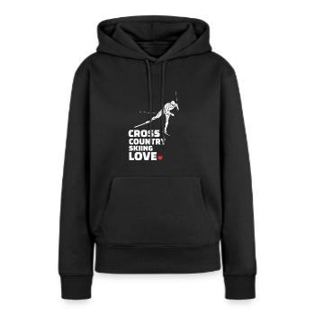 Ich Liebe Cross Country Skiing Stylish Cross - Frauen Premium Bio Hoodie - Schwarz - Vorne - Julia (174cm)