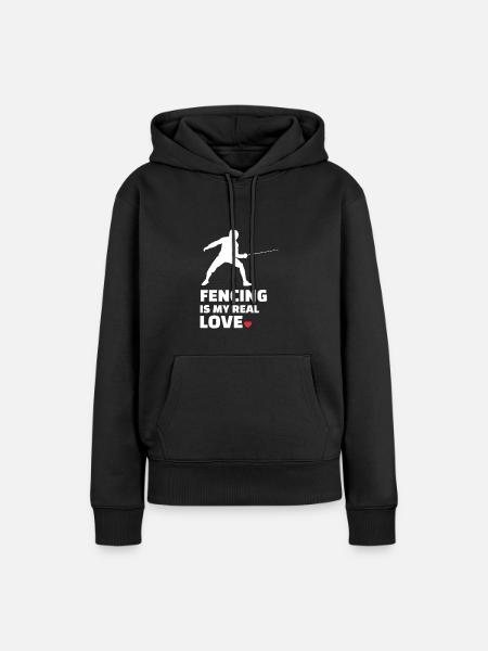 Fechten - Frauen Premium Bio Hoodie - Schwarz