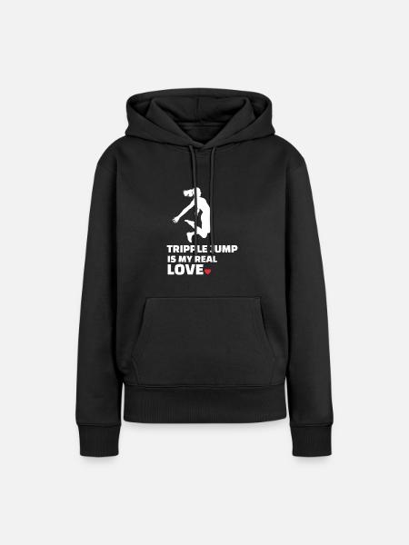Ich Liebe Dreisprung - Frauen Premium Bio Hoodie - Schwarz