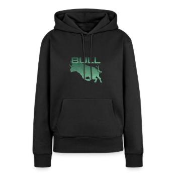 Silhouette de taureau - Sweat à capuche Premium bio Femme - noir - Devant - Julia (174cm)