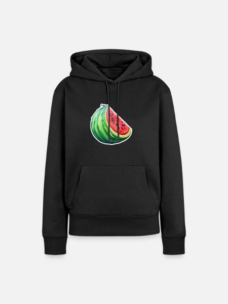 Wassermelone Viertel - Frauen Premium Bio Hoodie - Schwarz