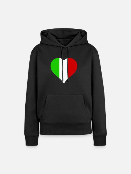 herz italien - Frauen Premium Bio Hoodie - Schwarz
