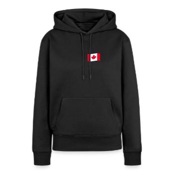 Drapeau du Canada Drapeau Canada Blason Canada pays - Sweat à capuche Premium bio Femme - noir - Devant - Julia (174cm)