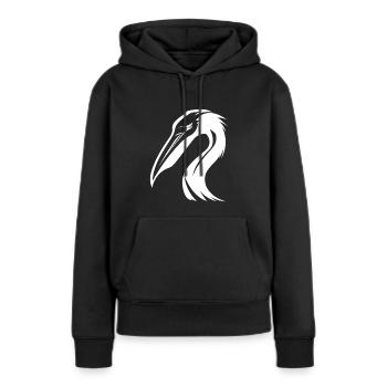 Pélican tropical Oiseaux aquatiques aux yeux maléfiques - Sweat à capuche Premium bio Femme - noir - Devant - Julia (174cm)