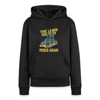 We Ride At Dawn Dad Lawn Mower Make Laugh Day Yard - Women’s Premium Organic Hoodie - black - Front - Julia (174cm)