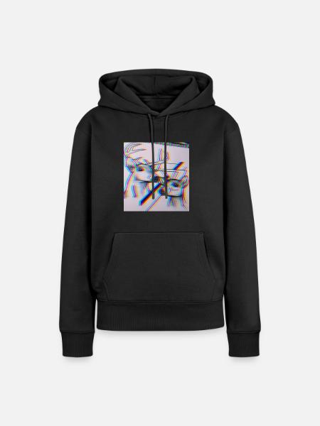 Trippy bambi - Frauen Premium Bio Hoodie - Schwarz