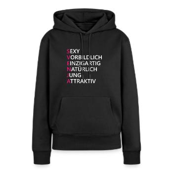 Svenja Name Geschenk - Frauen Premium Bio Hoodie - Schwarz - Vorne - Julia (174cm)