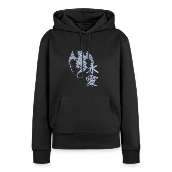 Drache Japanische Schriftzeichen - Frauen Premium Bio Hoodie - Schwarz - Vorne - Julia (174cm)