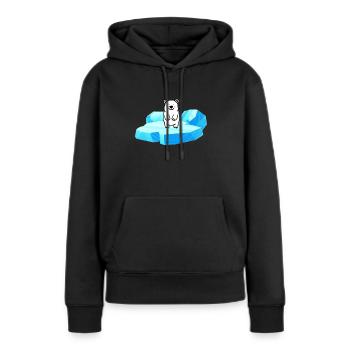 Süsser kleiner Eisbär auf einer Eisscholle - Frauen Premium Bio Hoodie - Schwarz - Vorne - Julia (174cm)