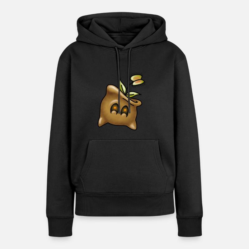 Possessed Sack with Venus Flytrap - Haunted Comic - Women’s Premium Organic Hoodie - black