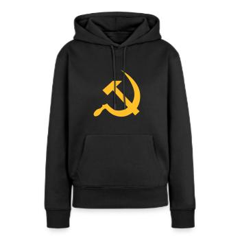 hammer and sickle / soviet union / russia - Frauen Premium Bio Hoodie - Schwarz - Vorne - Julia (174cm)