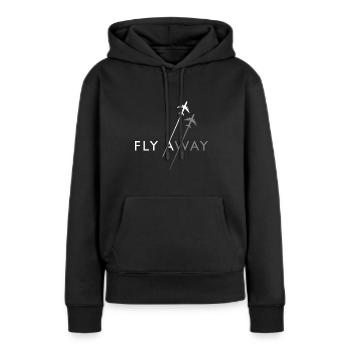 S’envoler - Sweat à capuche Premium bio Femme - noir - Devant - Julia (174cm)