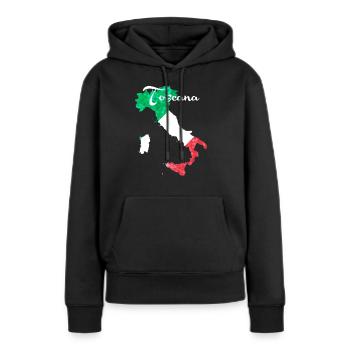 Toscana - Sweat à capuche Premium bio Femme - noir - Devant - Julia (174cm)