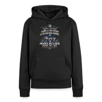 Chemise de professions nobles pour maquettiste - Sweat à capuche Premium bio Femme - noir - Devant - Julia (174cm)