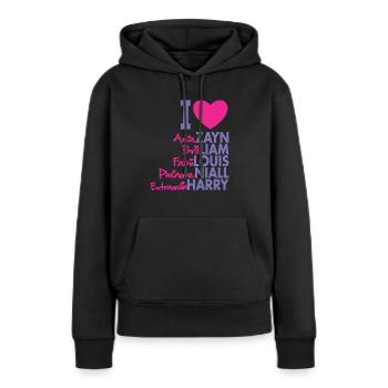 I Heart 1D - Sweat à capuche Premium bio Femme - noir - Devant - Julia (174cm)