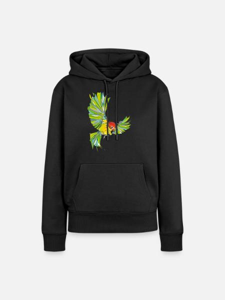 Lovebird - Frauen Premium Bio Hoodie - Schwarz