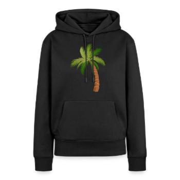 palmier arbre palmiers - Sweat à capuche Premium bio Femme - noir - Devant - Julia (174cm)