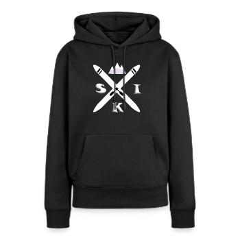 Ski sports d'hiver - Sweat à capuche Premium bio Femme - noir - Devant - Julia (174cm)