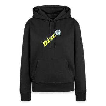 Disco - Sweat à capuche Premium bio Femme - noir - Devant - Julia (174cm)