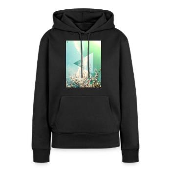 Sensation printanière - Sweat à capuche Premium bio Femme - noir - Devant - Julia (174cm)
