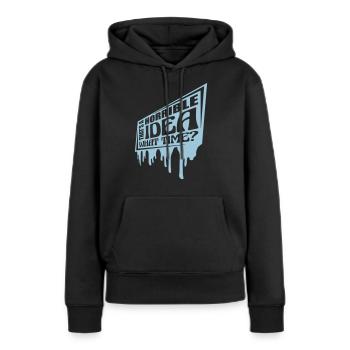 C’est une idée horrible - Sweat à capuche Premium bio Femme - noir - Devant - Julia (174cm)