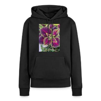 Josephs Mantel auch chinesischer Amaranth - Frauen Premium Bio Hoodie - Schwarz - Vorne - Julia (174cm)