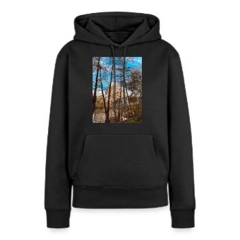 Hochhaus Coole Farbe Bäume - Frauen Premium Bio Hoodie - Schwarz - Vorne - Julia (174cm)