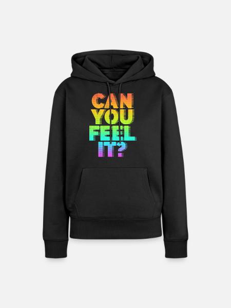 Kannst du es fühlen? - Frauen Premium Bio Hoodie - Schwarz