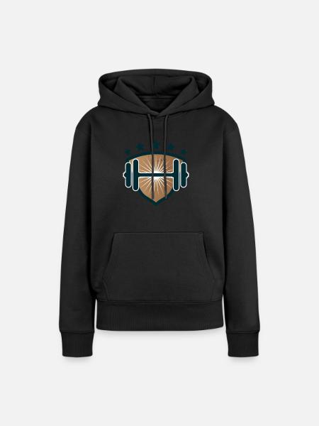 Hantelgewicht - Frauen Premium Bio Hoodie - Schwarz