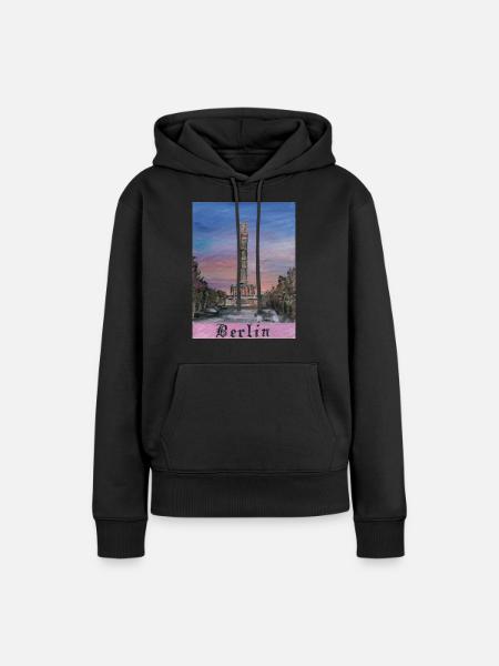 Siegessäule - Frauen Premium Bio Hoodie - Schwarz