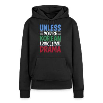 Drôle de dicton pour les fans de K-pop - Sweat à capuche Premium bio Femme - noir - Devant - Julia (174cm)