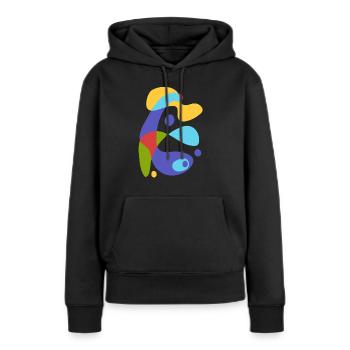 Vintage abstrakte Kreatur - Frauen Premium Bio Hoodie - Schwarz - Vorne - Julia (174cm)