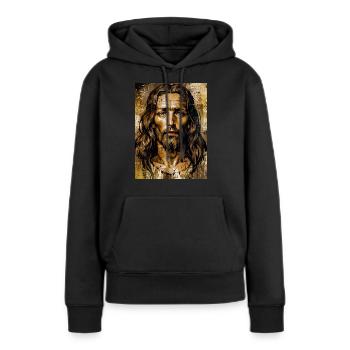 Le Messie souffrant - Sweat à capuche Premium bio Femme - noir - Devant - Julia (174cm)