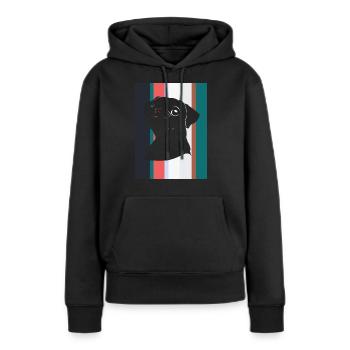 Mops Hund Fell - Frauen Premium Bio Hoodie - Schwarz - Vorne - Julia (174cm)
