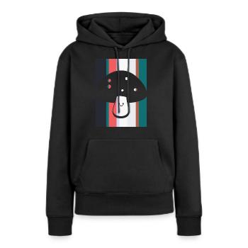 Cueillette végétarienne de champignons éponge - Sweat à capuche Premium bio Femme - noir - Devant - Julia (174cm)