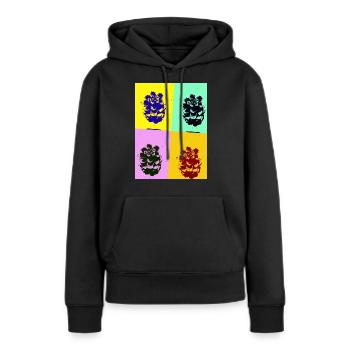 Pomme de pin - Sweat à capuche Premium bio Femme - noir - Devant - Julia (174cm)
